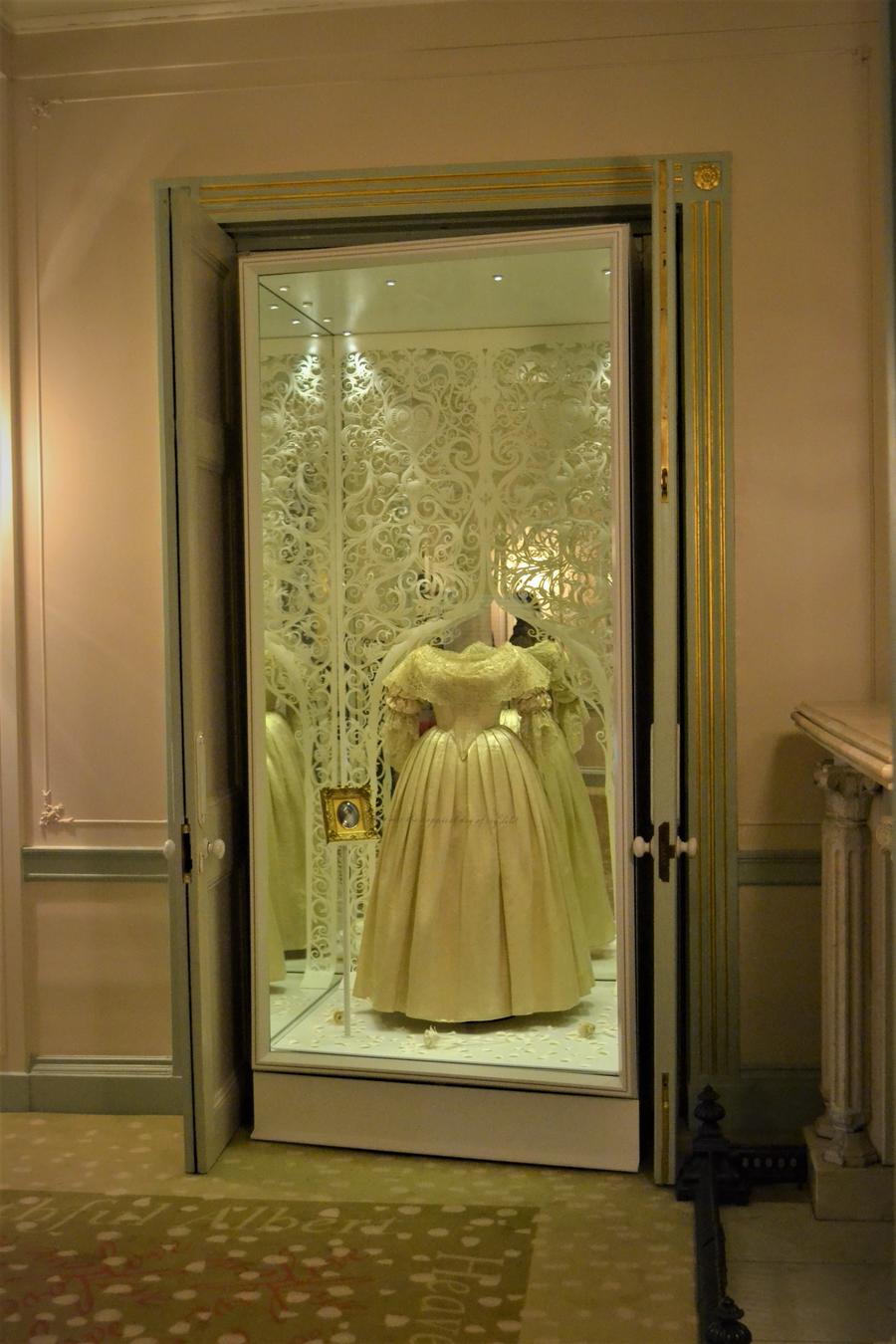 Museum display case in doorway